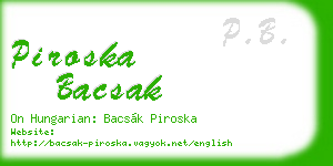piroska bacsak business card
